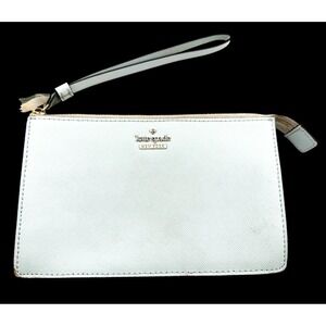 KATE SPADE NEW YORK Light Blue Leather Small Wristlet Clutch Bag